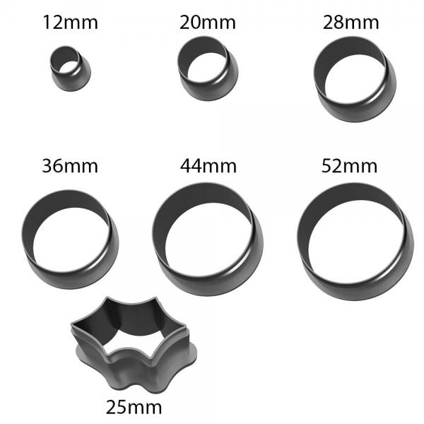 Set 7 decupatoare clopotel 3D cu frunza Ilex