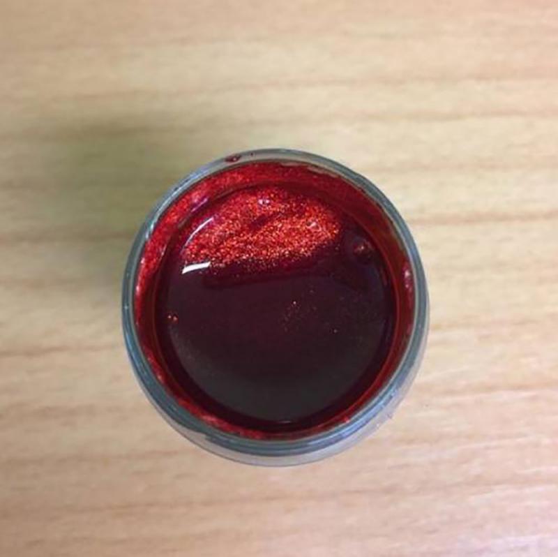 Colorant alimentar lichid hidrosolubil perlat metal rosu 